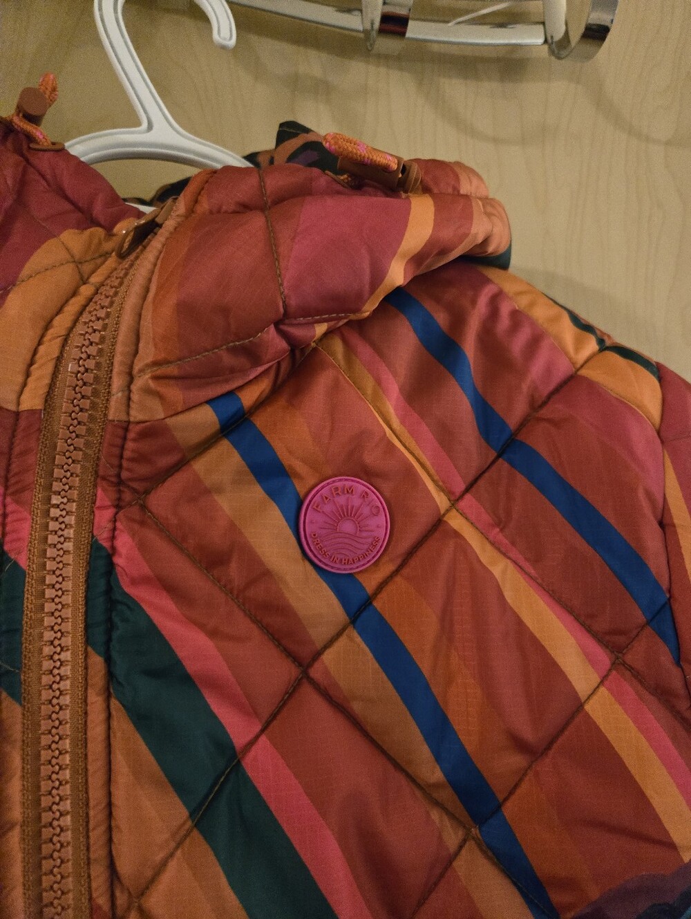 NWT Farm Rio Reversible Hooded Puffer Coat (M) - Picture 7 of 11